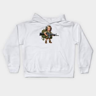 The Little Girl and a Toy Gun Kids Hoodie